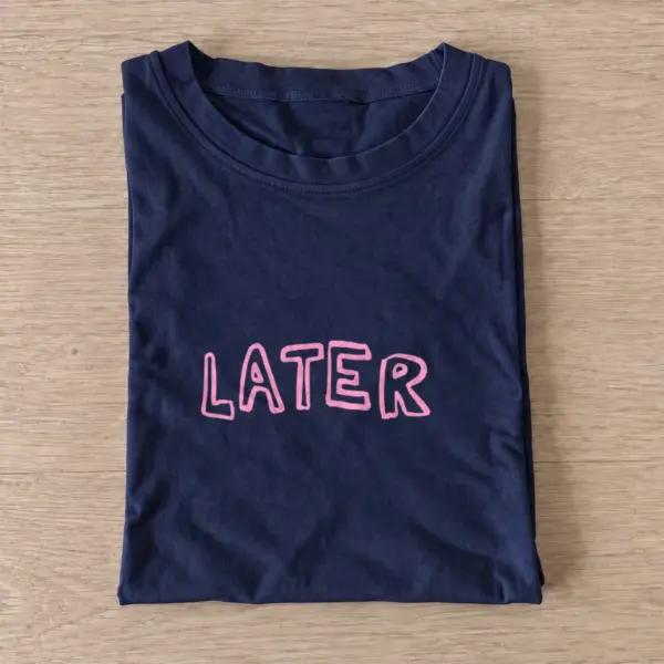 Later pink outline t shirt navy20later pink outline.webp