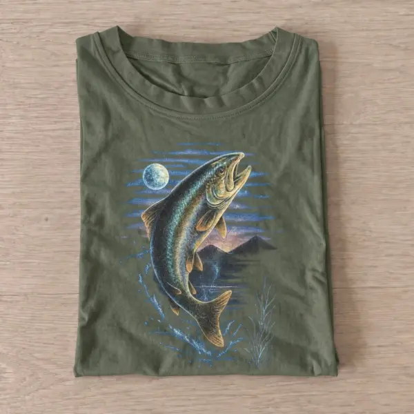 Leaping moonlit fish t shirt olive20leaping moonlit fish.webp