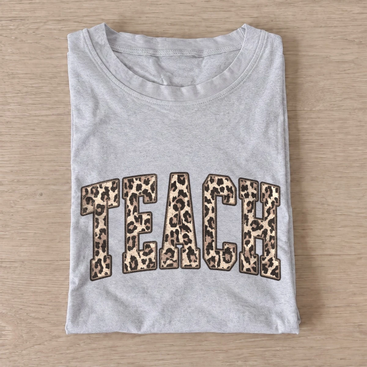 Leopard print teach t shirt gray20leopard teach.webp