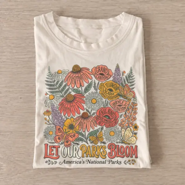 Let parks bloom national parks wildflower t shirt sand20let parks bloom.webp