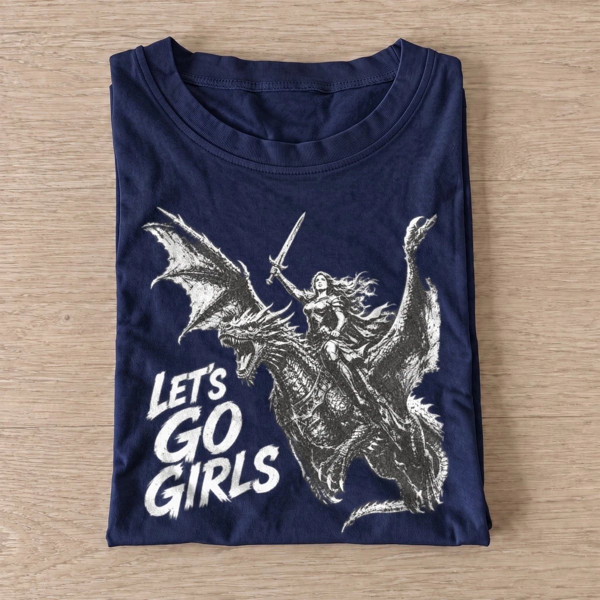 Lets go girls dragon rider t shirt navy20dragon rider girls.webp