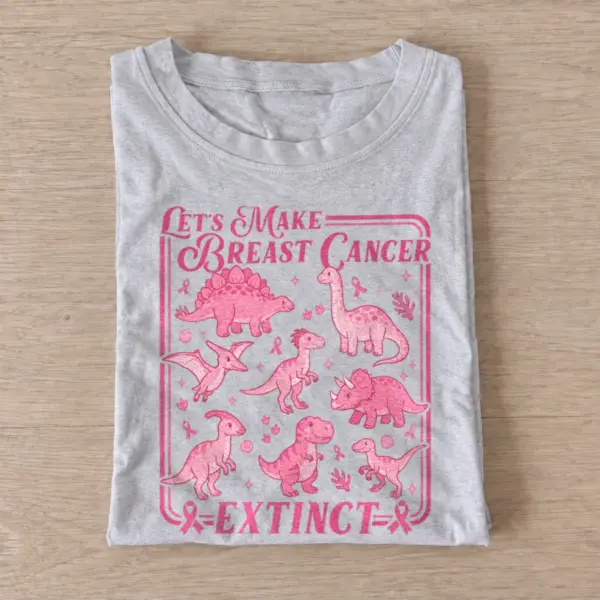 Lets make breast cancer extinct dinosaur t shirt gray20extinct breast cancer.webp