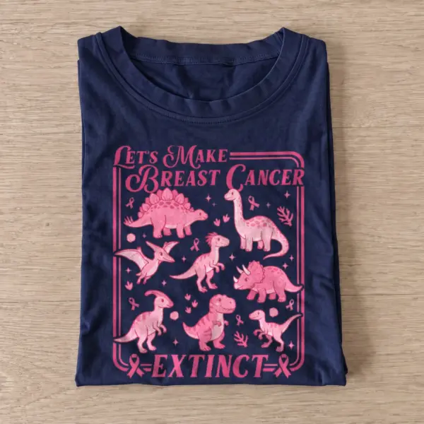 Lets make breast cancer extinct dinosaur t shirt navy20extinct breast cancer.webp