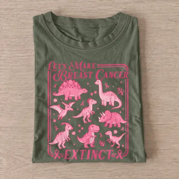 Lets make breast cancer extinct dinosaur t shirt olive20extinct breast cancer.webp