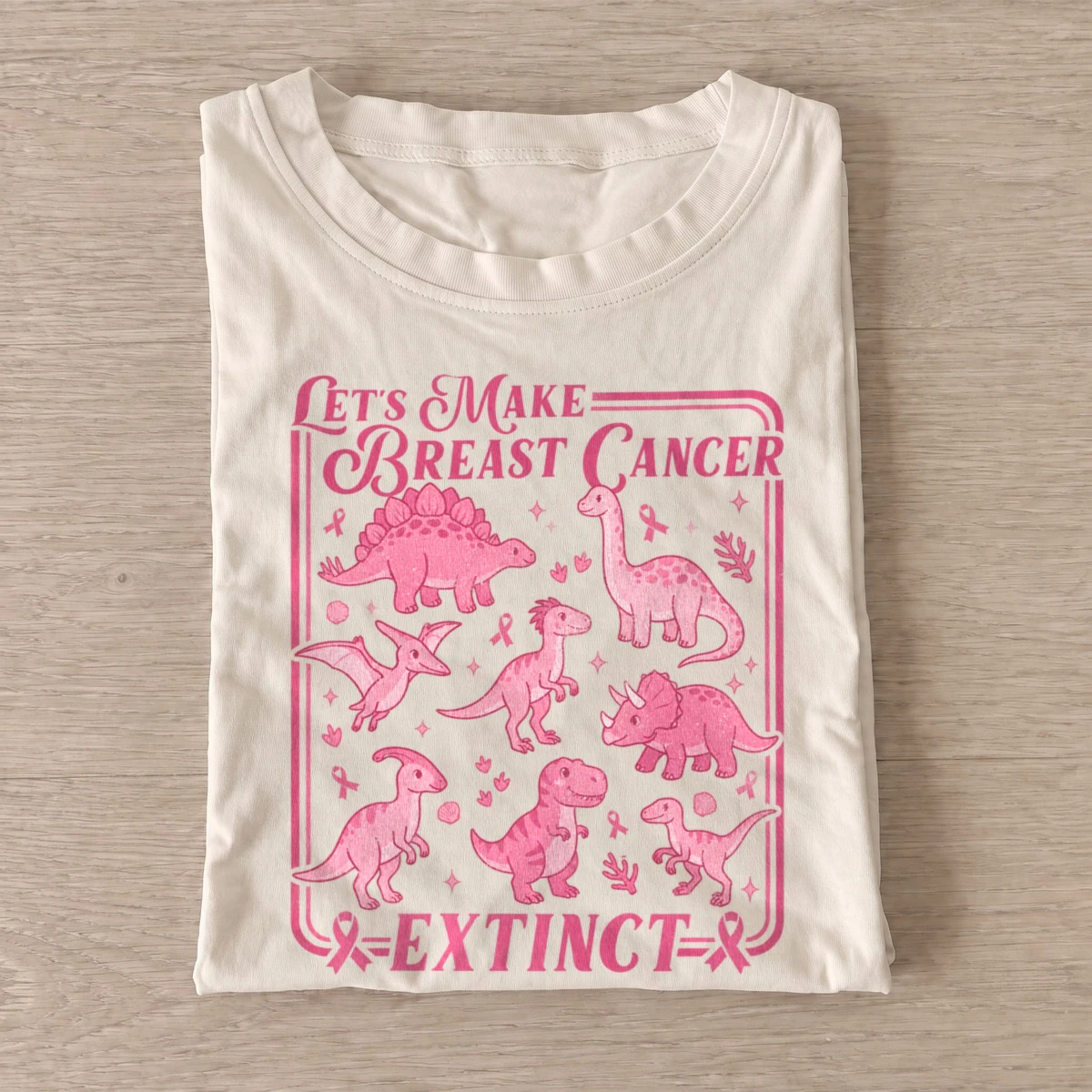 Lets make breast cancer extinct dinosaur t shirt sand20extinct breast cancer.webp