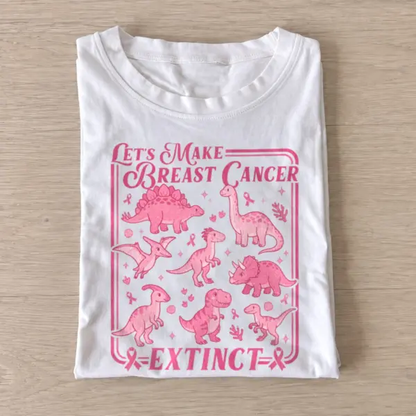 Lets make breast cancer extinct dinosaur t shirt white20extinct breast cancer.webp