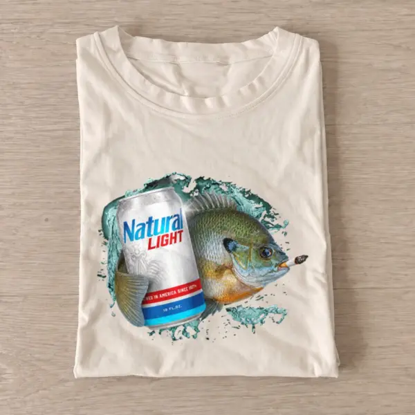 Light Lager Bluegill Fishing T-Shirt — graphic design
