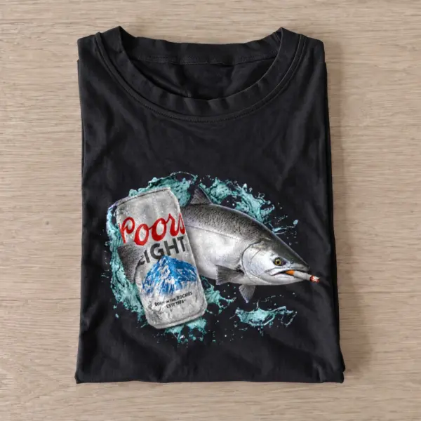 Light lager salmon t shirt black20light lager salmon.webp