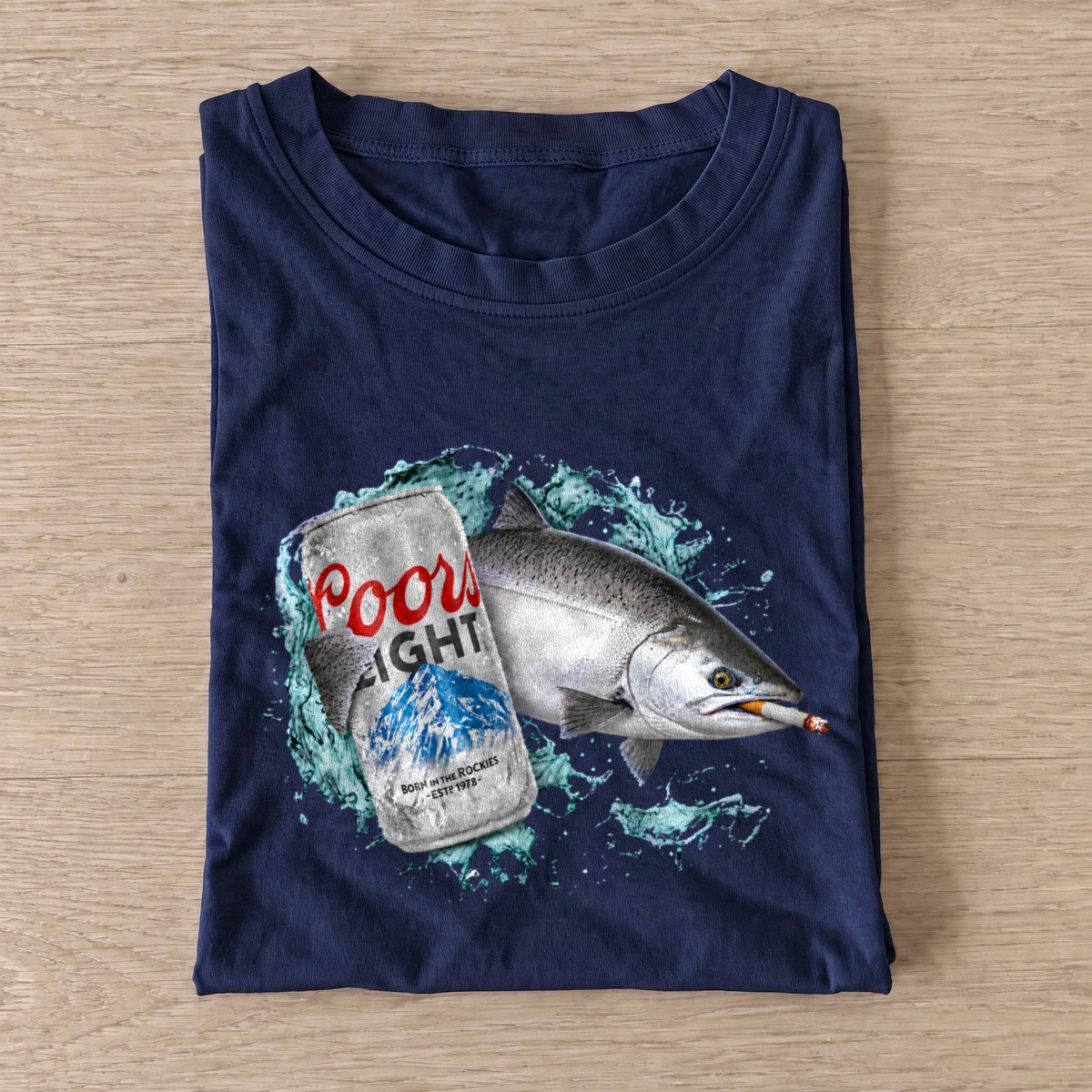 Light lager salmon t shirt navy20light lager salmon.webp