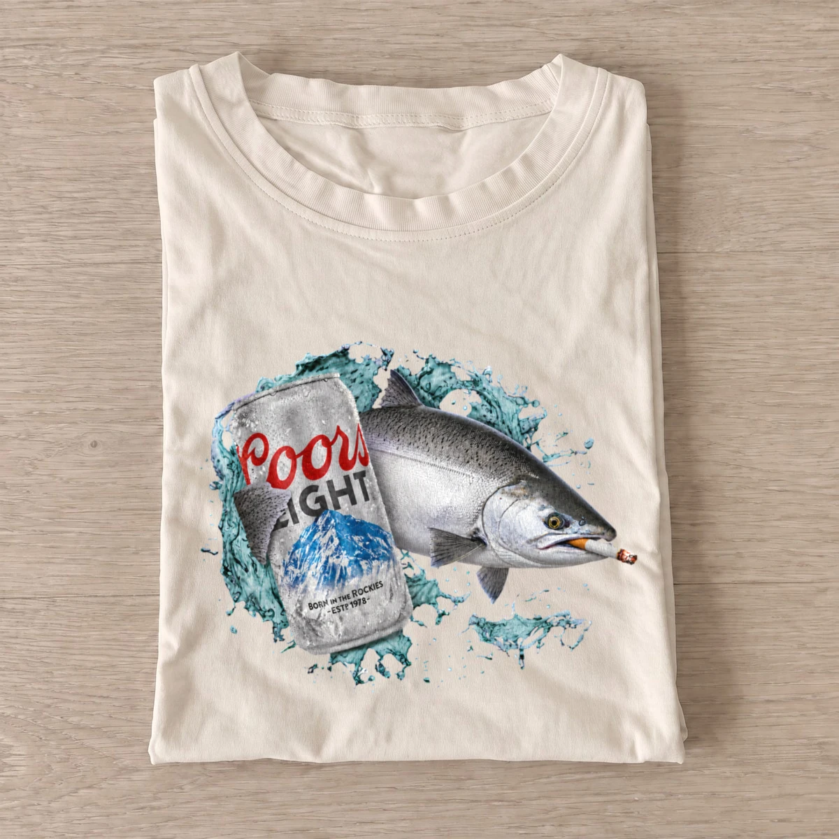 Light lager salmon t shirt sand20light lager salmon.webp