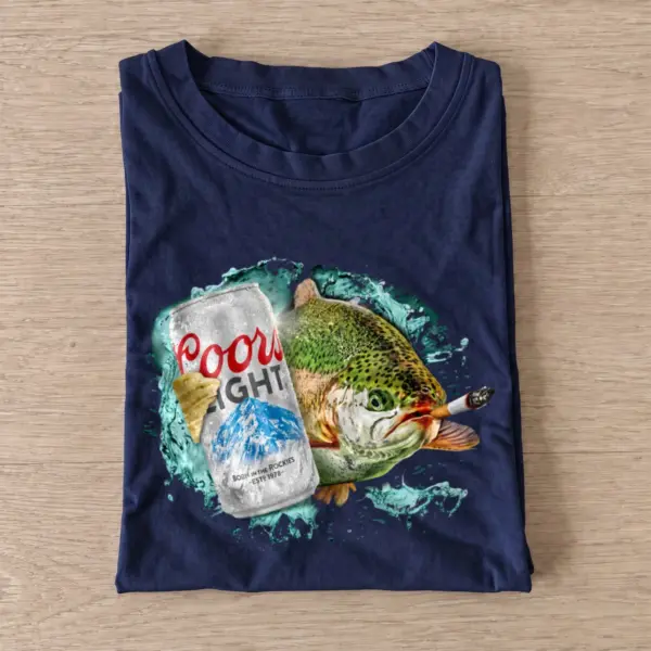 Light lager trout t shirt navy20light lager trout.webp
