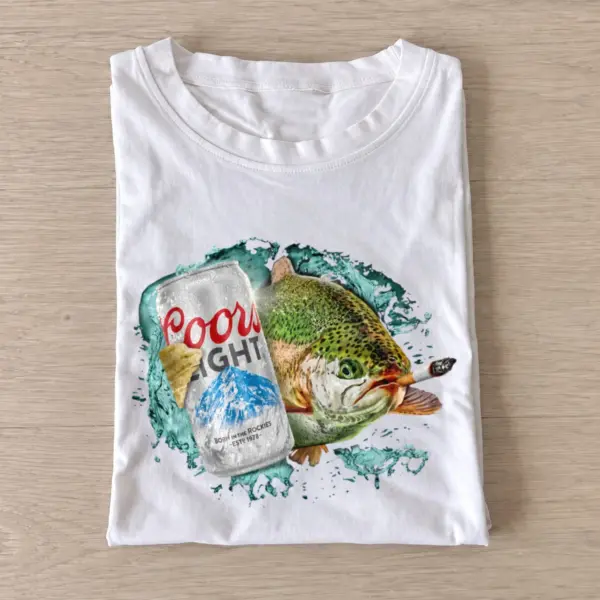 Light lager trout t shirt white20light lager trout.webp