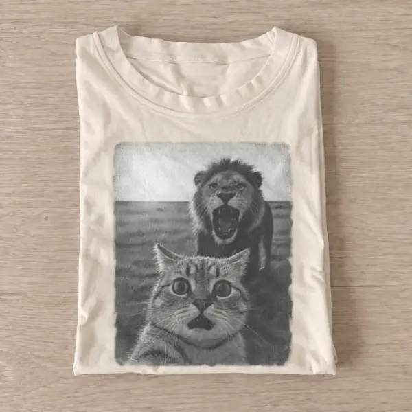 Lionhearted cat graphic t shirt sand20lionhearted cat.webp