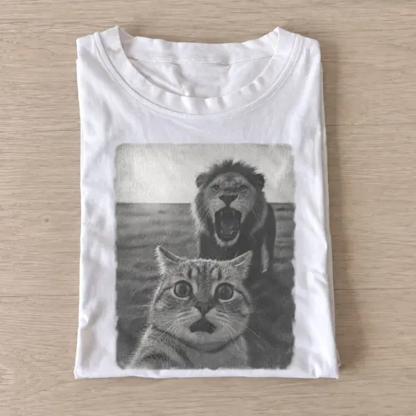 Lionhearted cat graphic t shirt white20lionhearted cat.webp