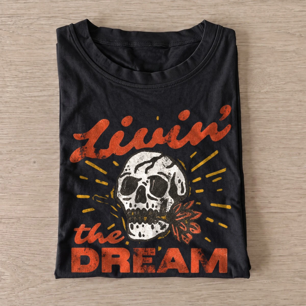 Livin the dream skull t shirt black20living the dream.webp