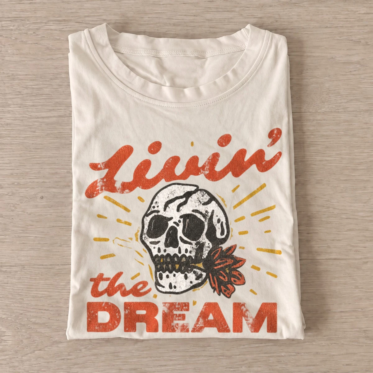 Livin the dream skull t shirt sand20living the dream.webp