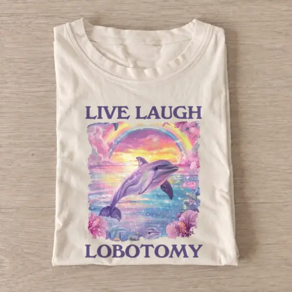 Lobotomy rainbow dolphin t shirt sand20lobotomy rainbow dolphin.webp