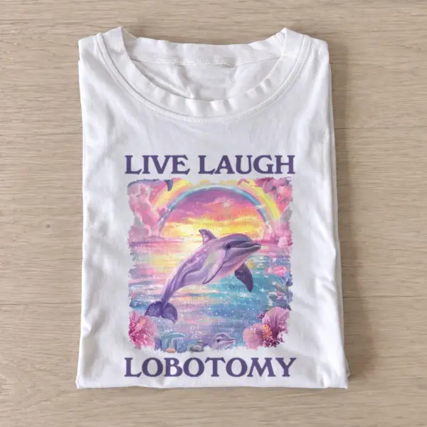 Lobotomy rainbow dolphin t shirt white20lobotomy rainbow dolphin.webp