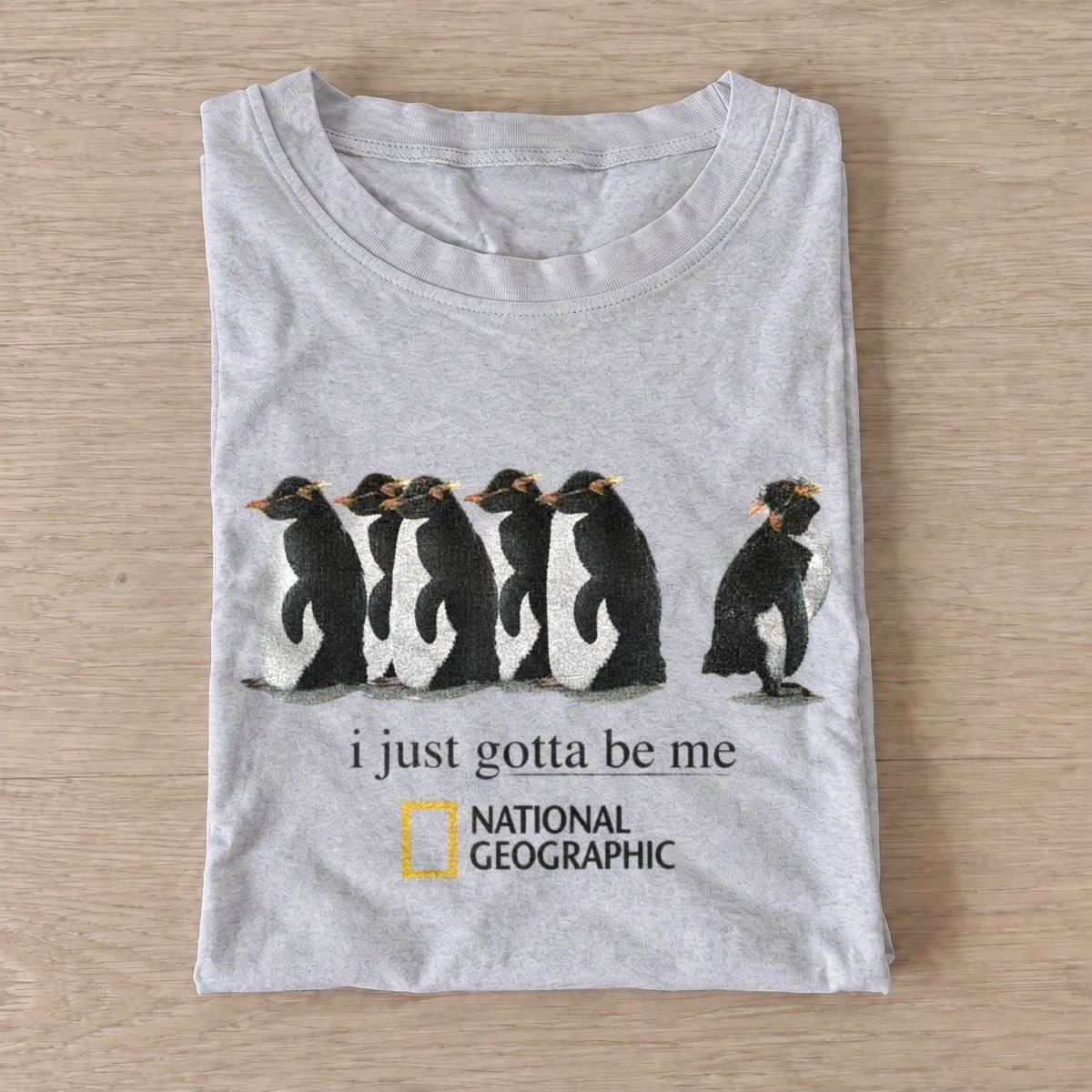 Lone penguin i just gotta be me t shirt gray20lone penguin.webp
