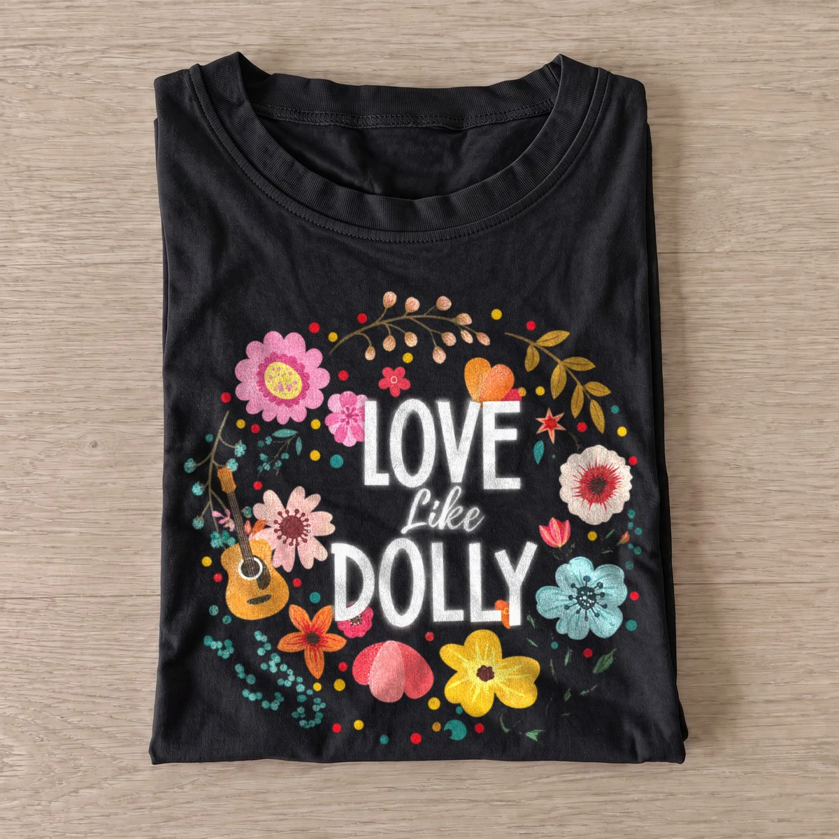 Love like dolly floral country t shirt black20floral country love.webp