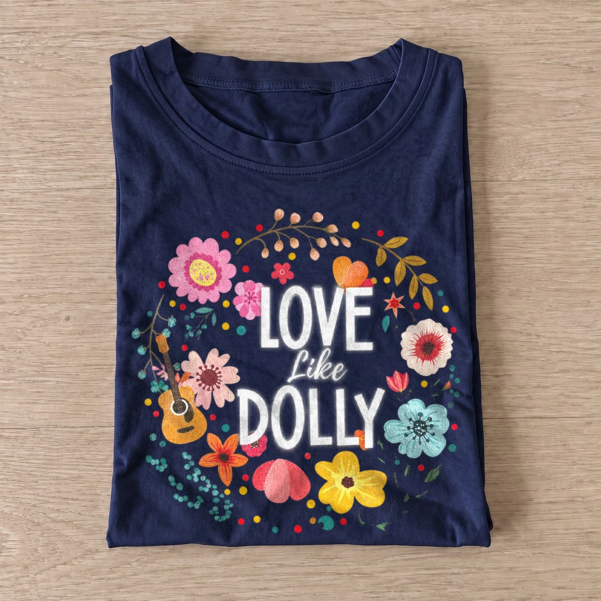 Love like dolly floral country t shirt navy20floral country love.webp
