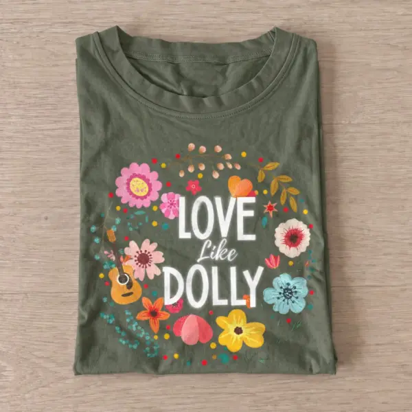 Love like dolly floral country t shirt olive20floral country love.webp