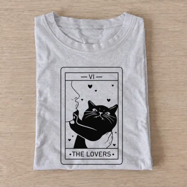 Lovers tarot cat t shirt gray20lovers tarot cat.webp