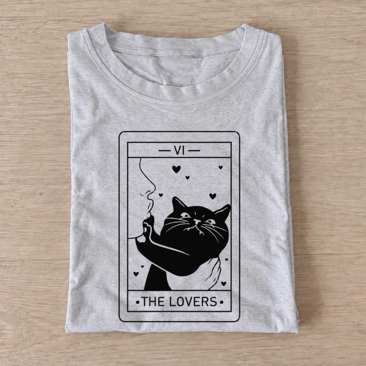 Lovers tarot cat t shirt gray20lovers tarot cat.webp