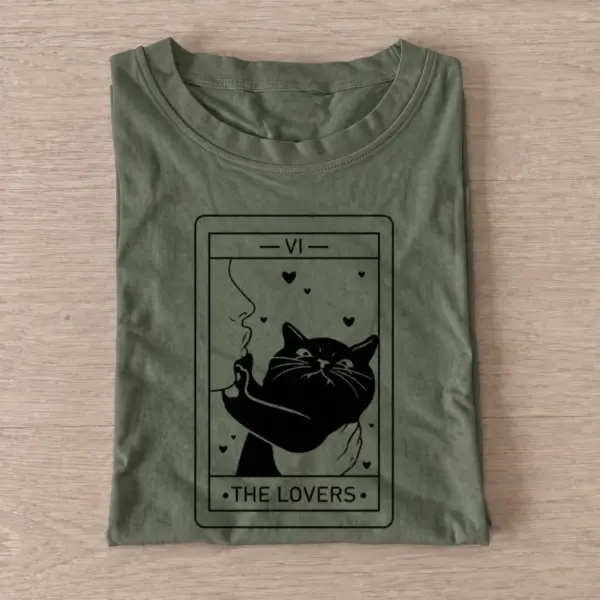 Lovers tarot cat t shirt olive20lovers tarot cat.webp