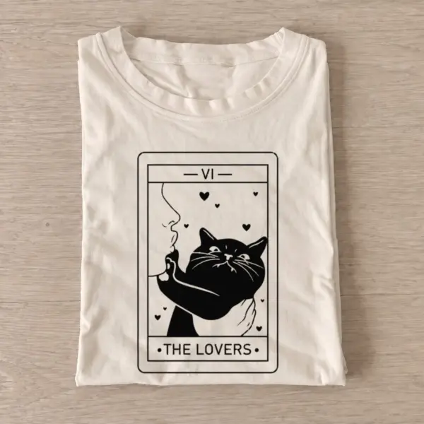 Lovers tarot cat t shirt sand20lovers tarot cat.webp