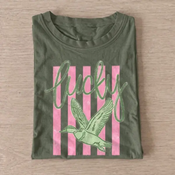 Lucky duck graphic t shirt olive20lucky duck.webp