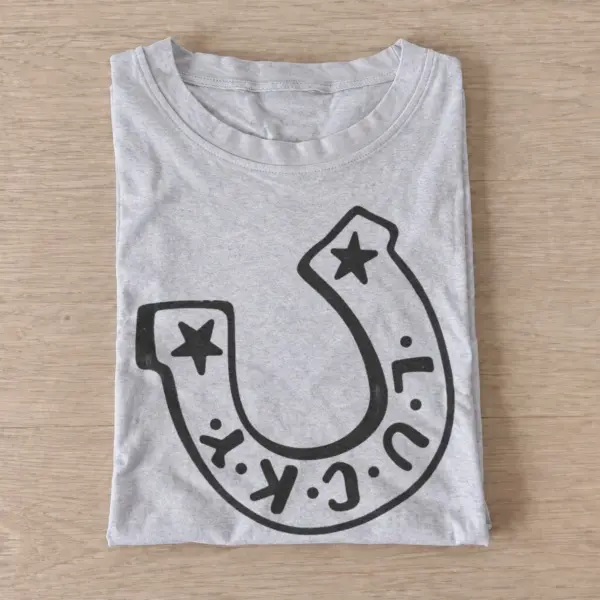 Lucky horseshoe t shirt gray20lucky horseshoe.webp