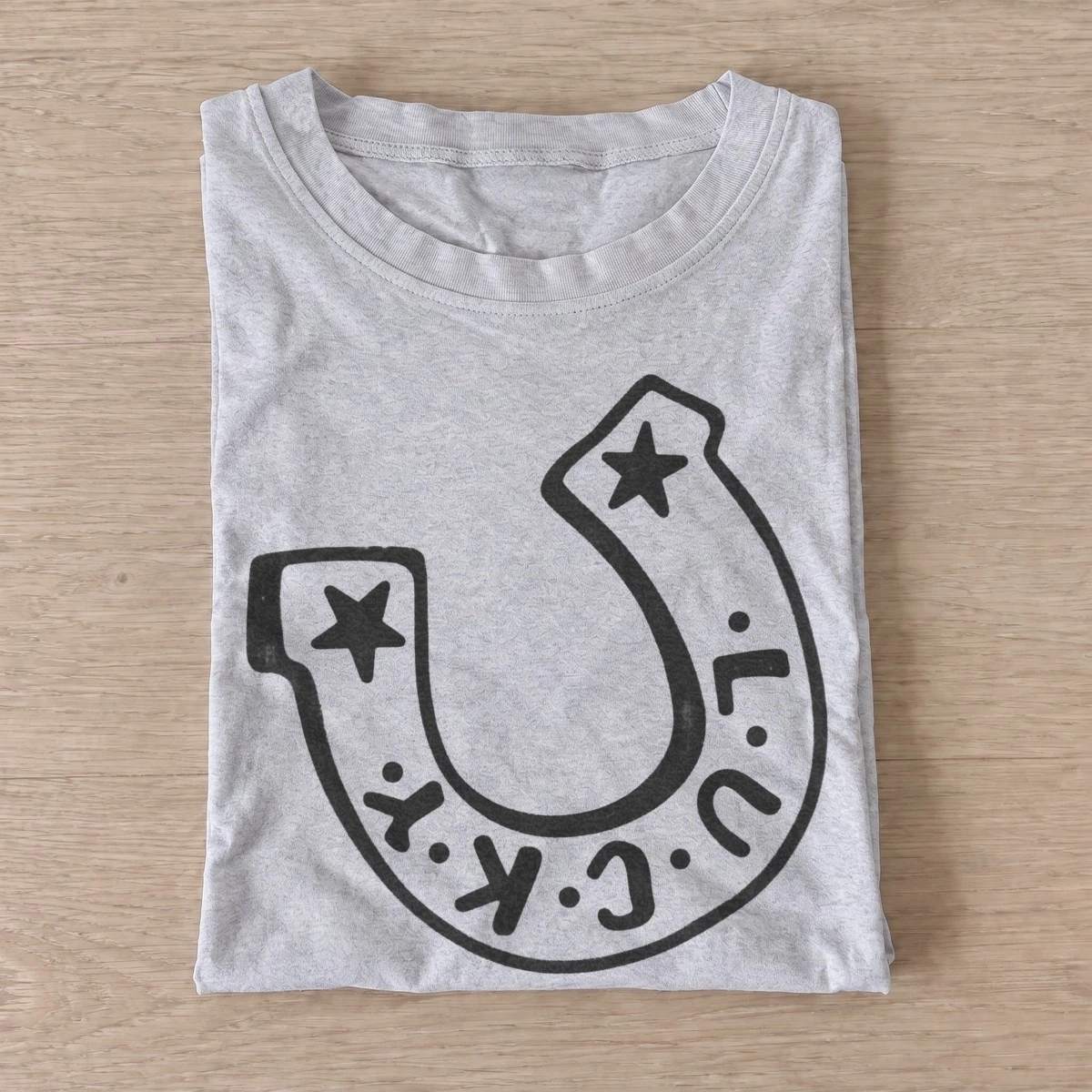 Lucky horseshoe t shirt gray20lucky horseshoe.webp
