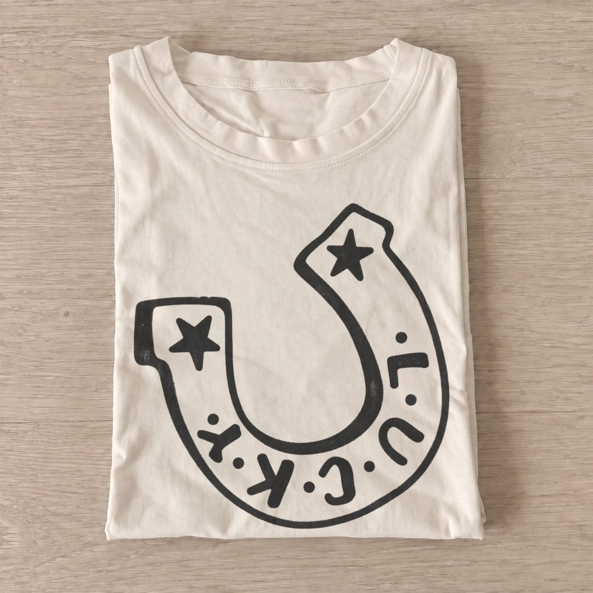 Lucky horseshoe t shirt sand20lucky horseshoe.webp
