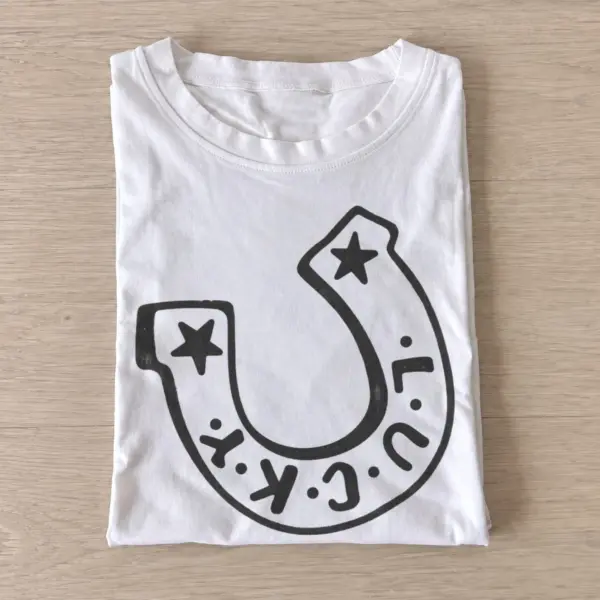 Lucky horseshoe t shirt white20lucky horseshoe.webp