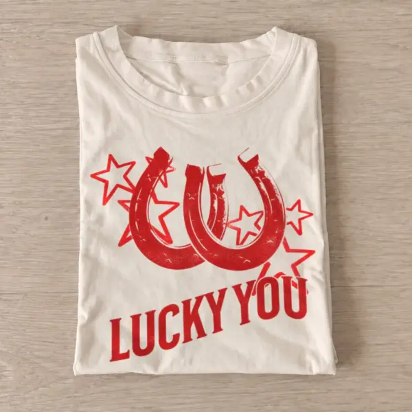 Lucky you horseshoes t shirt sand20lucky horseshoes.webp