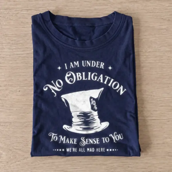 Mad tea party no obligation t shirt navy20mad tea party.webp