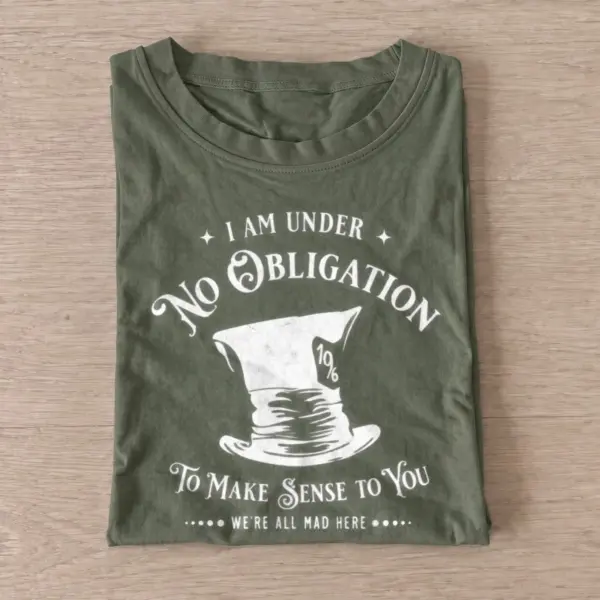 Mad tea party no obligation t shirt olive20mad tea party.webp