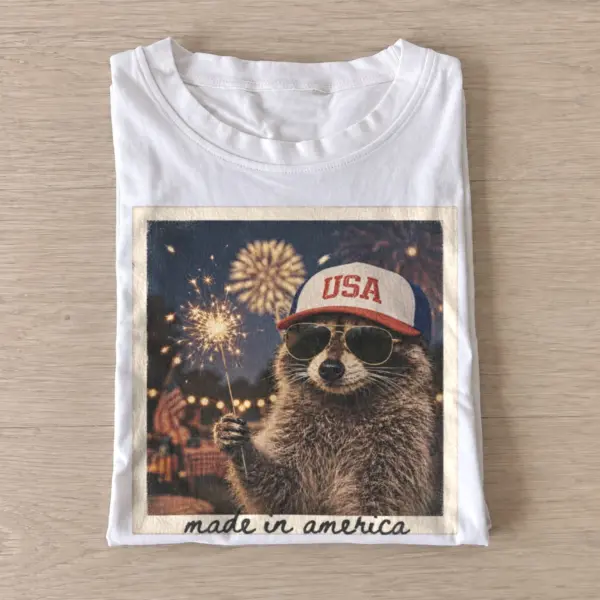 Made in america raccoon t shirt white20made in america raccoon.webp