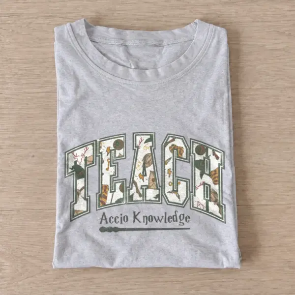 Magical teacher accio knowledge t shirt gray20magical teacher.webp