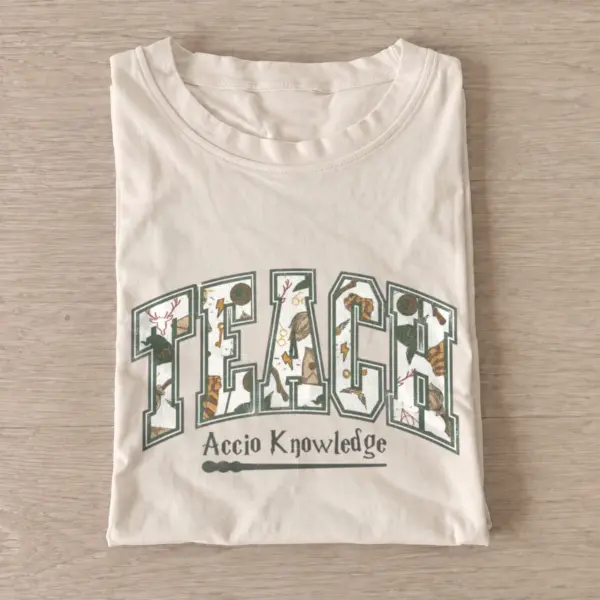 Magical teacher accio knowledge t shirt sand20magical teacher.webp