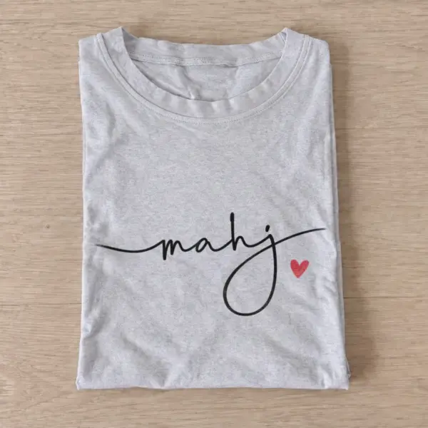 Mahj script heart t shirt gray20mahj heart.webp