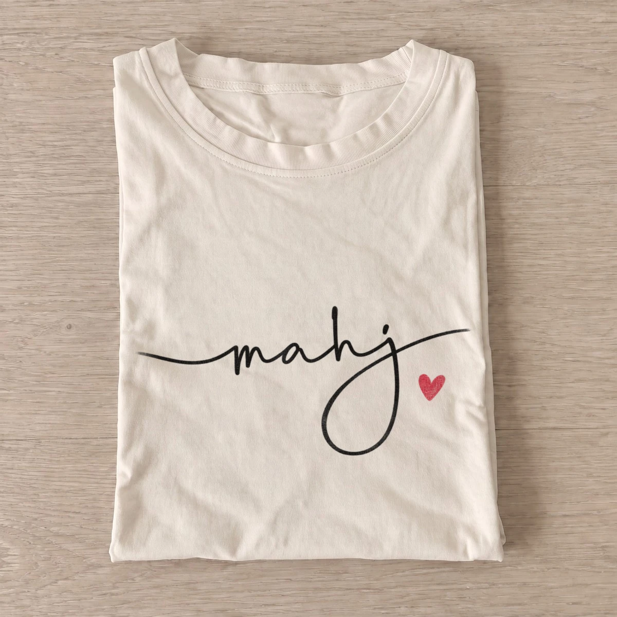 Mahj script heart t shirt sand20mahj heart.webp