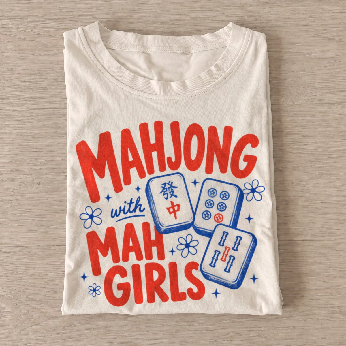 Mahjong with mah girls t shirt sand20mahjong with girls.webp
