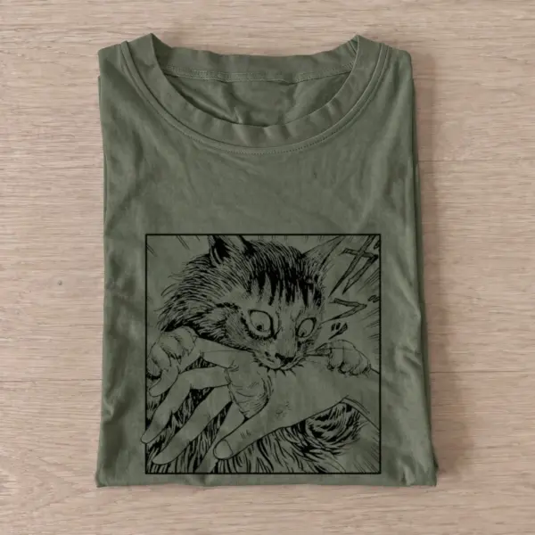 Manga cat bite t shirt olive20manga cat bite.webp