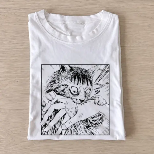 Manga kitten panel t shirt white20manga kitten panel.webp