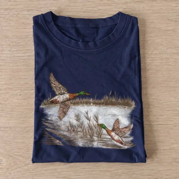 Marsh flight ducks t shirt navy20marsh flight ducks.webp