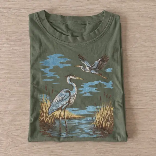 Marsh herons wildlife t shirt olive20marsh herons.webp