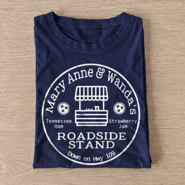 Mary anne wandas roadside stand t shirt navy20country roadside stand.webp