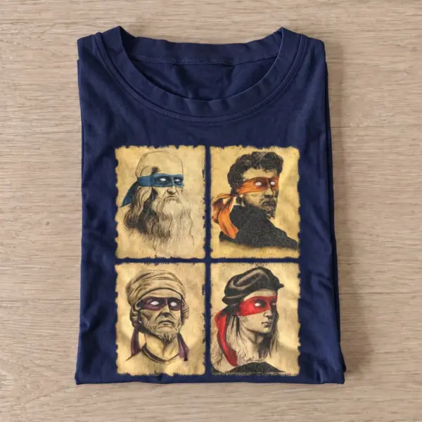 Masked philosophers graphic t shirt navy20masked philosophers.webp